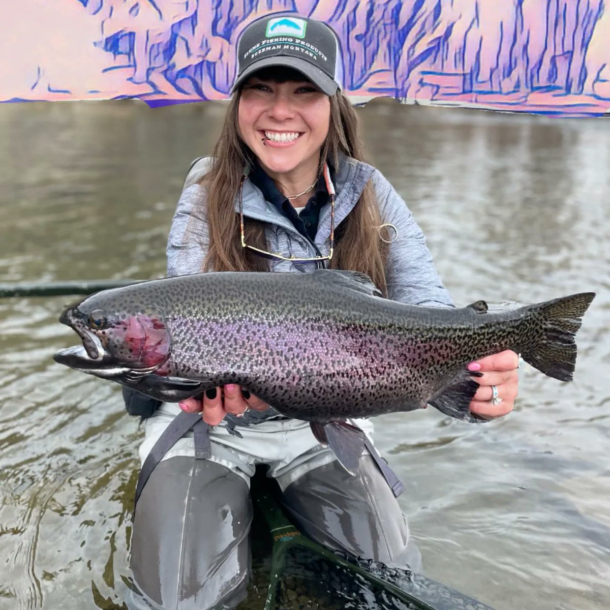 TXinCO's tweet photo. When your background matches your feesh!! 🤪 Ladies, don't you also just love when your nails match your catch! 💅
☆
#GirlsFishToo #ColoradoOutdoors #TGIF #PinkSkies #TheReelLife #TroutPorn https://t.co/KnIEmLLFDu