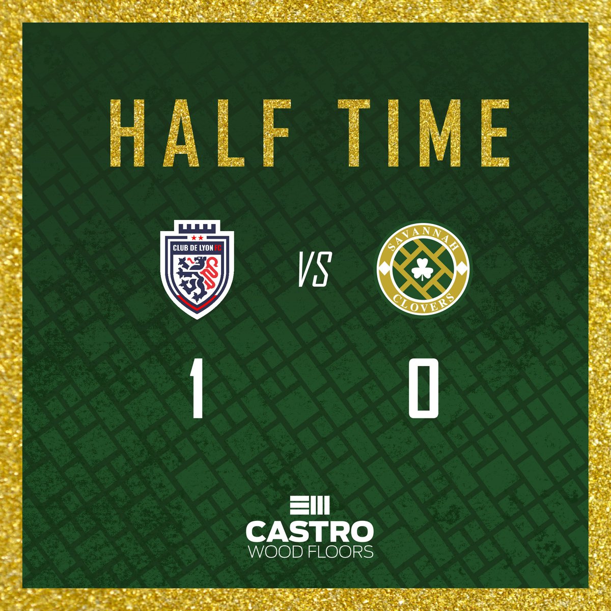 ⚽ ☘️ Al medio tiempo nuestros Savannah Clovers bajaron 1-0. ¡Vamos a recuperarlos en la segunda mitad! 💪