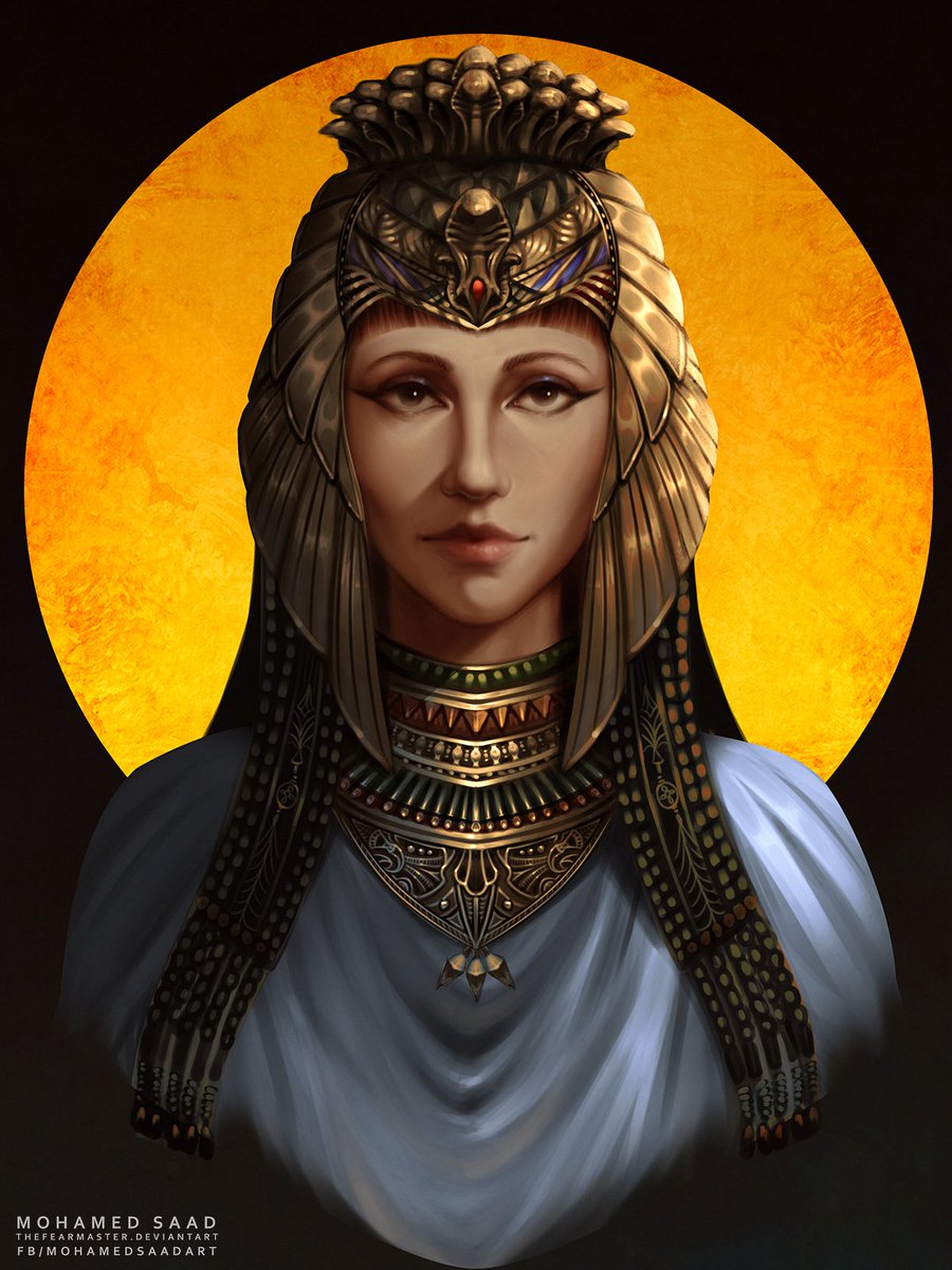 Cleopatra portrait
its been a while since I made painted for my personal project Egyptian History and mythology.
always enjoy painting stuff from our culture
hope you like it :) 
#Cleopatra #digitalpainting #Egyptianartist
