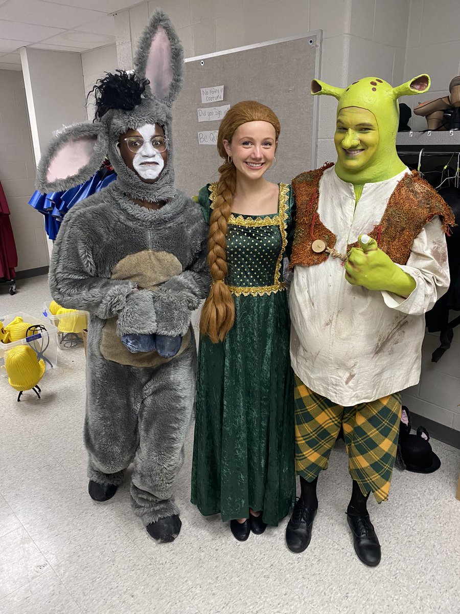 TheatreGHS's tweet photo. Today Shrek, Donkey, and Princess Fiona got to meet some of their biggest fans! A big thanks to the staff and students at Century Park, South, East, Grand View, and Cummings Elementary schools for being such great hosts. Central and West, we’ll see you Monday! https://t.co/9bp52Q2Gry