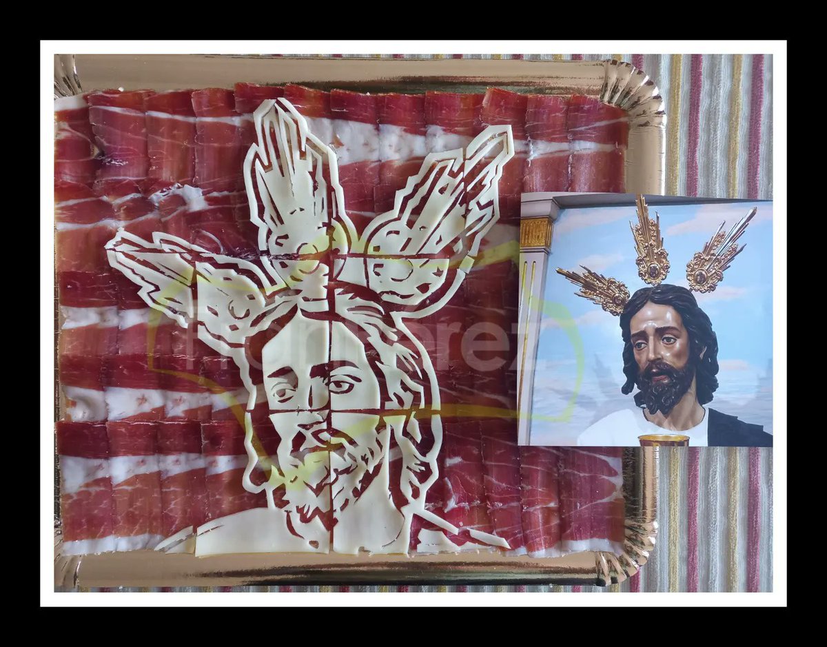 FranPCdJ's tweet image. Os muestro mi primer retrato en queso sobre base de jamón, ha sido el elegido mi Señor de la Cena de Puente Genil.

Hecho con mucho respeto y cariño.

#santacena
#SemanaSanta #jamoneriafranperez #arte #retrato #jamon #queso