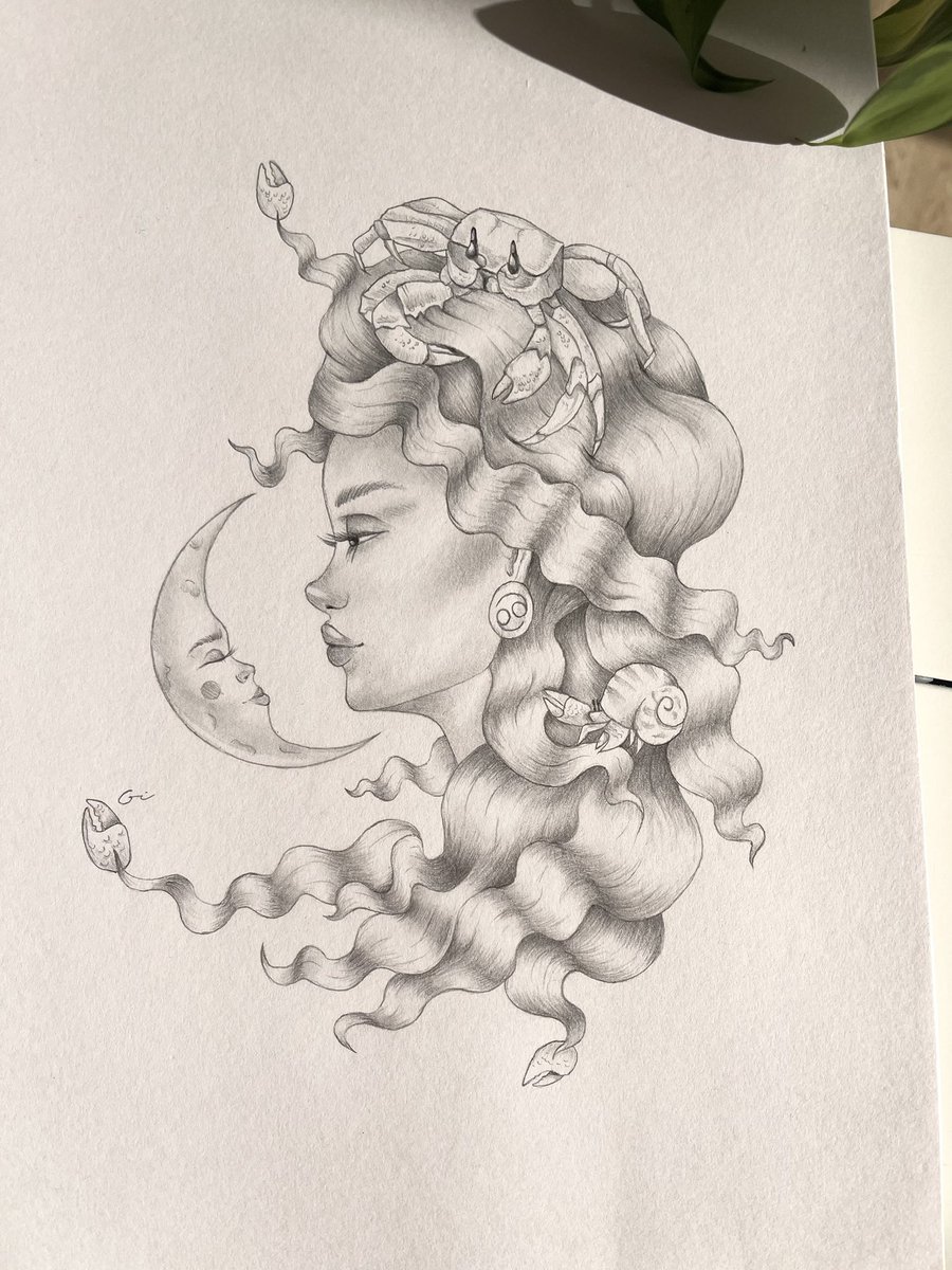 sincerelyart's tweet photo. my sketched interpretation of Cancer ♋️ https://t.co/eu3ntqF5X8