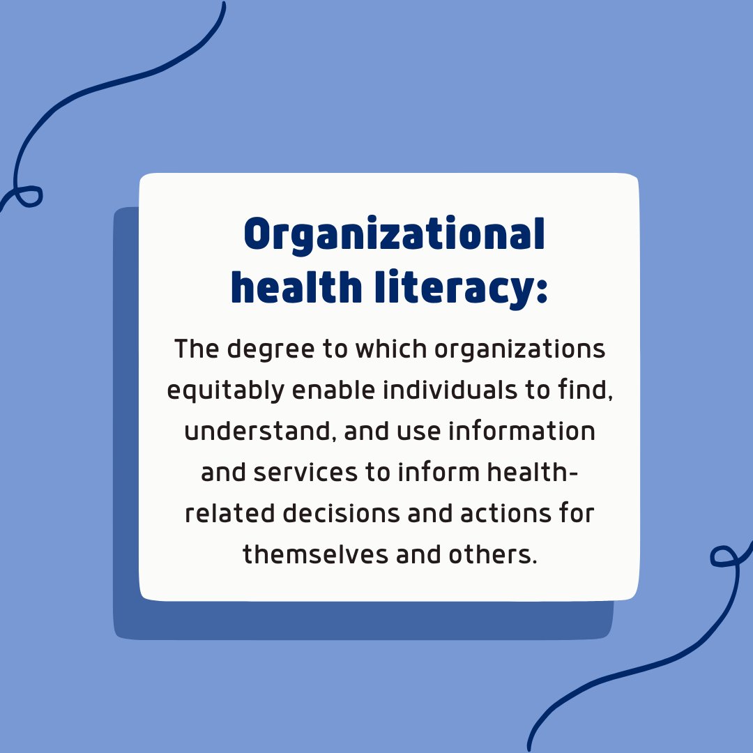 HealthLitTX's tweet photo. Did you know that organizations can impact individual health decisions? See how the CDC defines organizational health literacy! https://t.co/Spc7wE3OBm