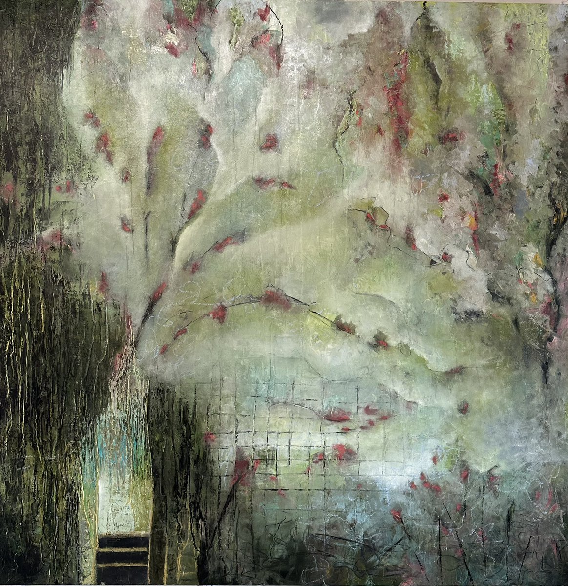 Abstractartbiz's tweet photo. Just finished today! I have Spring Fever! 
GARDEN PORTAL
45X45 Oil and Cold Wax
See this painting in person on May 11, Hoover and Sorey Law Firm in Longview, TX. https://t.co/wtItkQF0FR