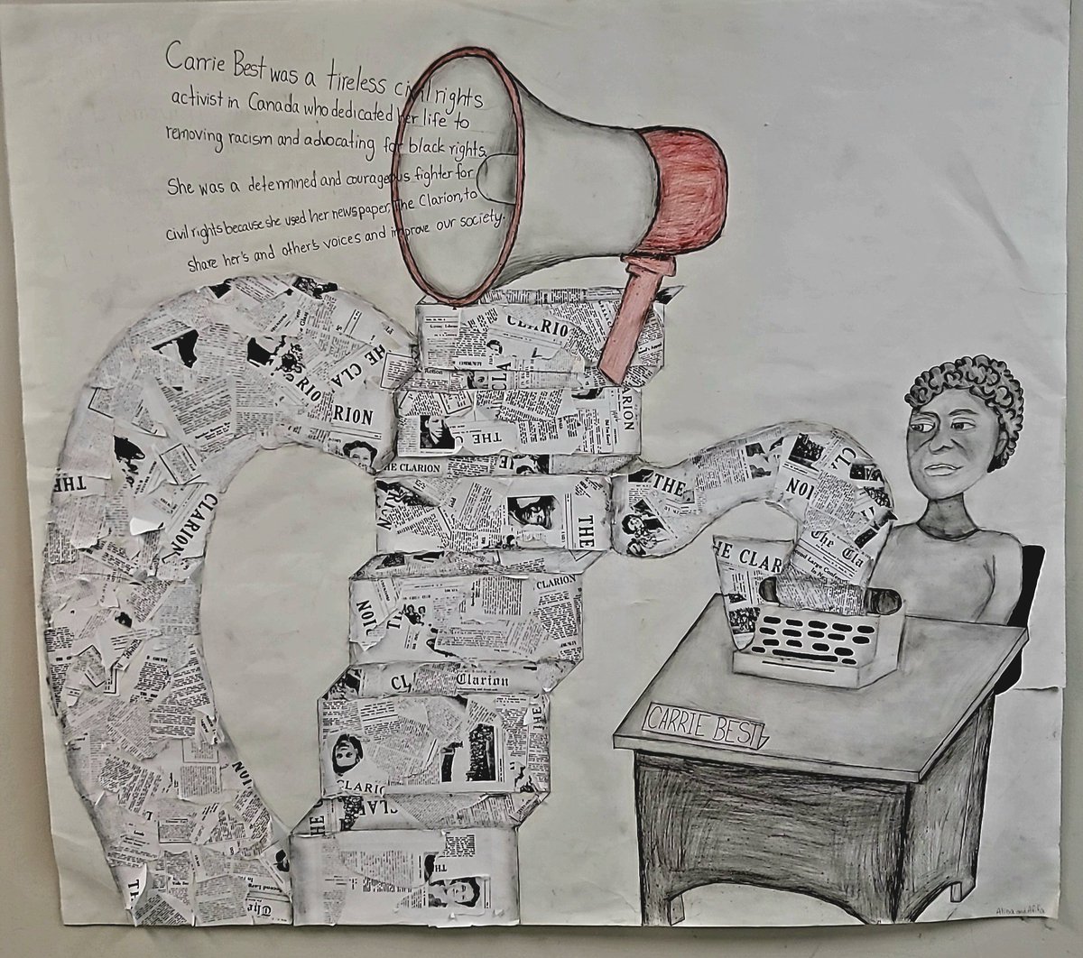 BleeTeach's tweet photo. I am amazed by the fabulous posters created by Mr. Kashima's Division 3 here @maywoodSD41! These thoughtful and impactful pieces showcase prominent Black Canadians and are hung up around the school. @burnabyschools https://t.co/30rcPO9kgz