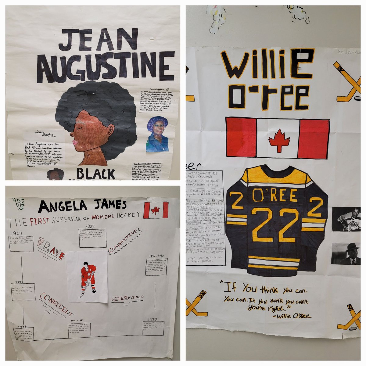 BleeTeach's tweet photo. I am amazed by the fabulous posters created by Mr. Kashima's Division 3 here @maywoodSD41! These thoughtful and impactful pieces showcase prominent Black Canadians and are hung up around the school. @burnabyschools https://t.co/30rcPO9kgz