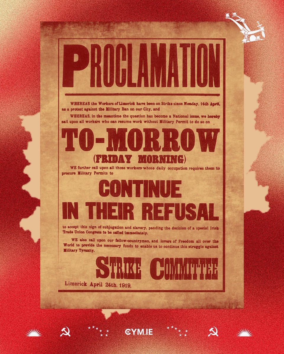 ConnollyYM's tweet photo. #LimerickSoviet #IrishSoviet #Limerick #Luimneach #IrishHistory #TradeUnion #TradeUnionism #Ireland #Revolution #MarxismLeninism #MarxistLeninist #IrishCitizenArmy #JamesConnolly #LiamMellows #Socialist #SocialistRepublican #Socialism #StarryPlough #WorkersRights #WorkersRising https://t.co/rr1fgg1qVa