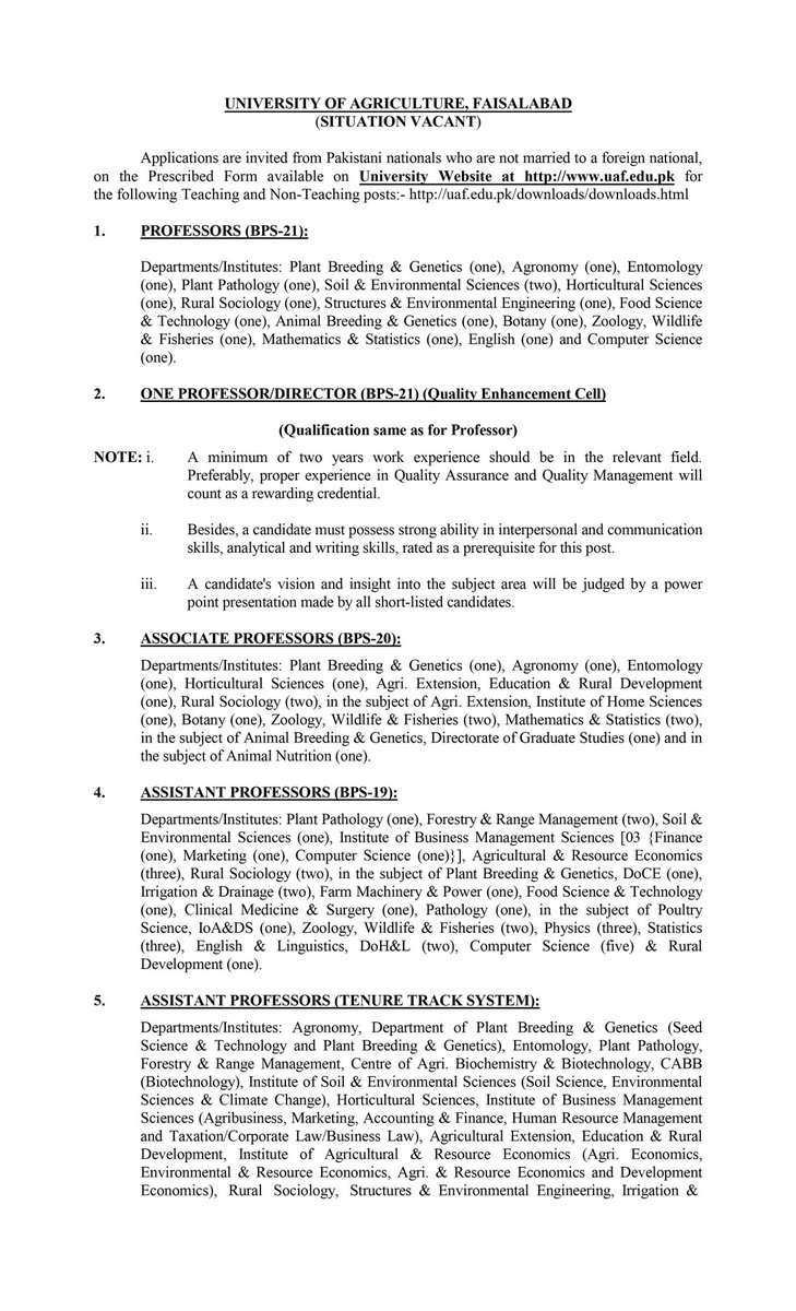 UniversityofAg2's tweet photo. Teaching &amp; Non-Teaching Vacancies UAF 
Last Date to Apply: 28-04-2023 https://t.co/v5ZIqep8eW