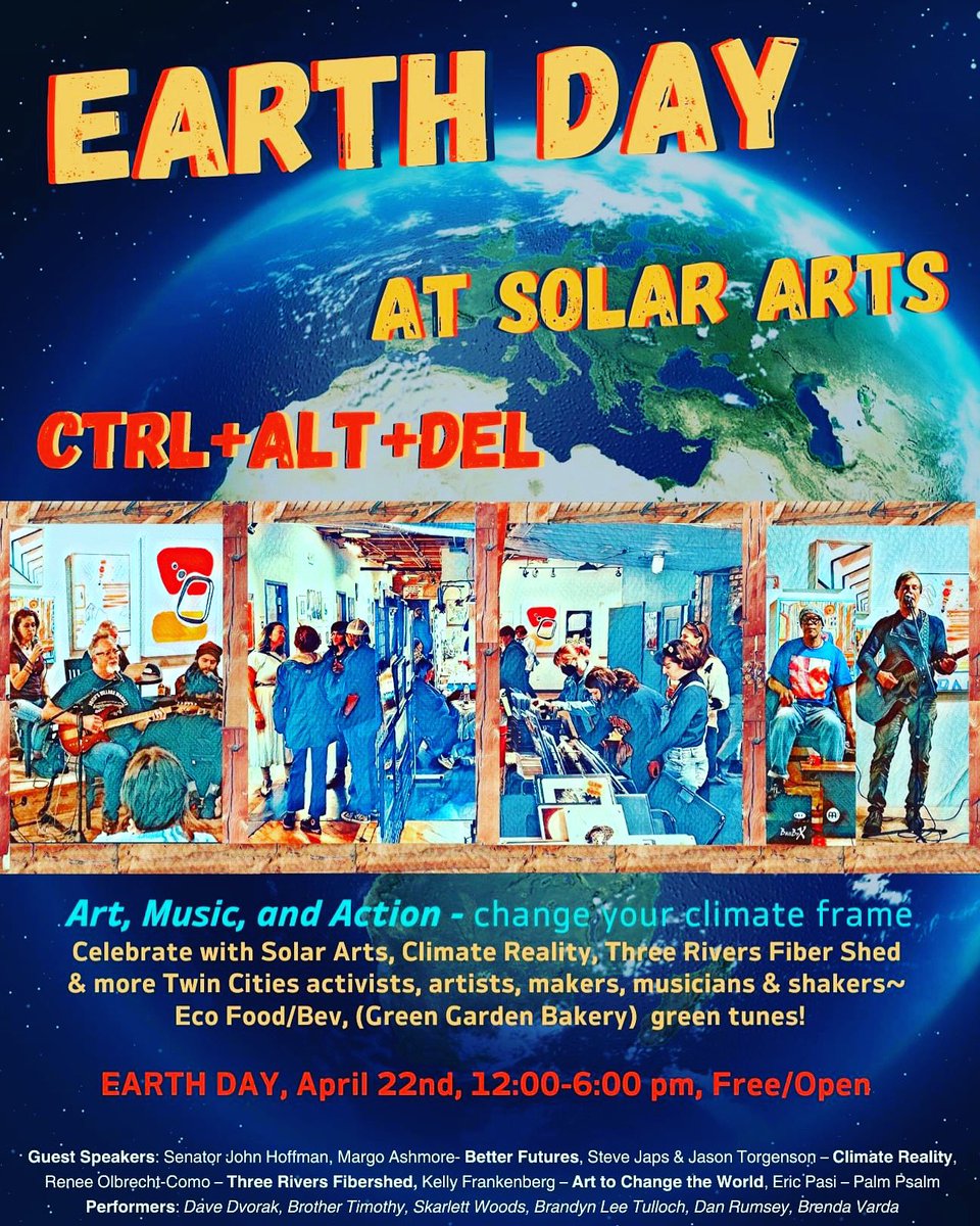 Get ready to hit the Earth Day reset button at Ctrl+Alt+Del! We'll be serving up sustainable treats and renewable fun all day long. Art show, live music, presentations &amp; speakers. #EarthDay