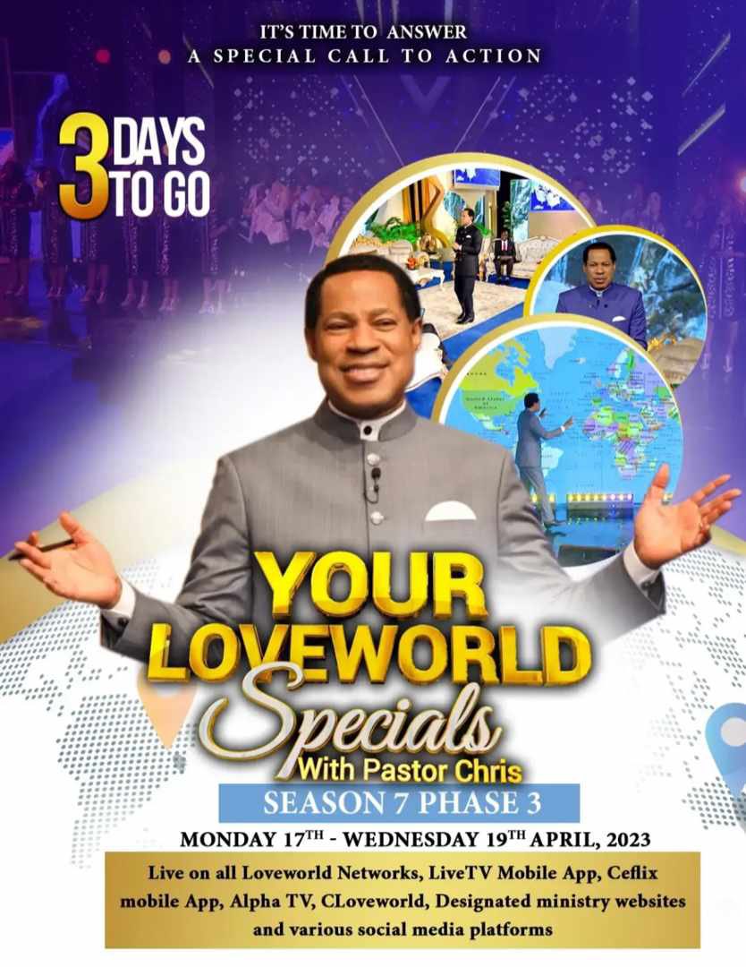 We are still in the season of celebration.

However we are celebrating ourselves in the process because He did it all for US.

We are getting closer to the next season of Yourloveworld Specials. 

#pastorchrisworthhearing #yourloveworld #prayingfornigeria #yourlaughworld