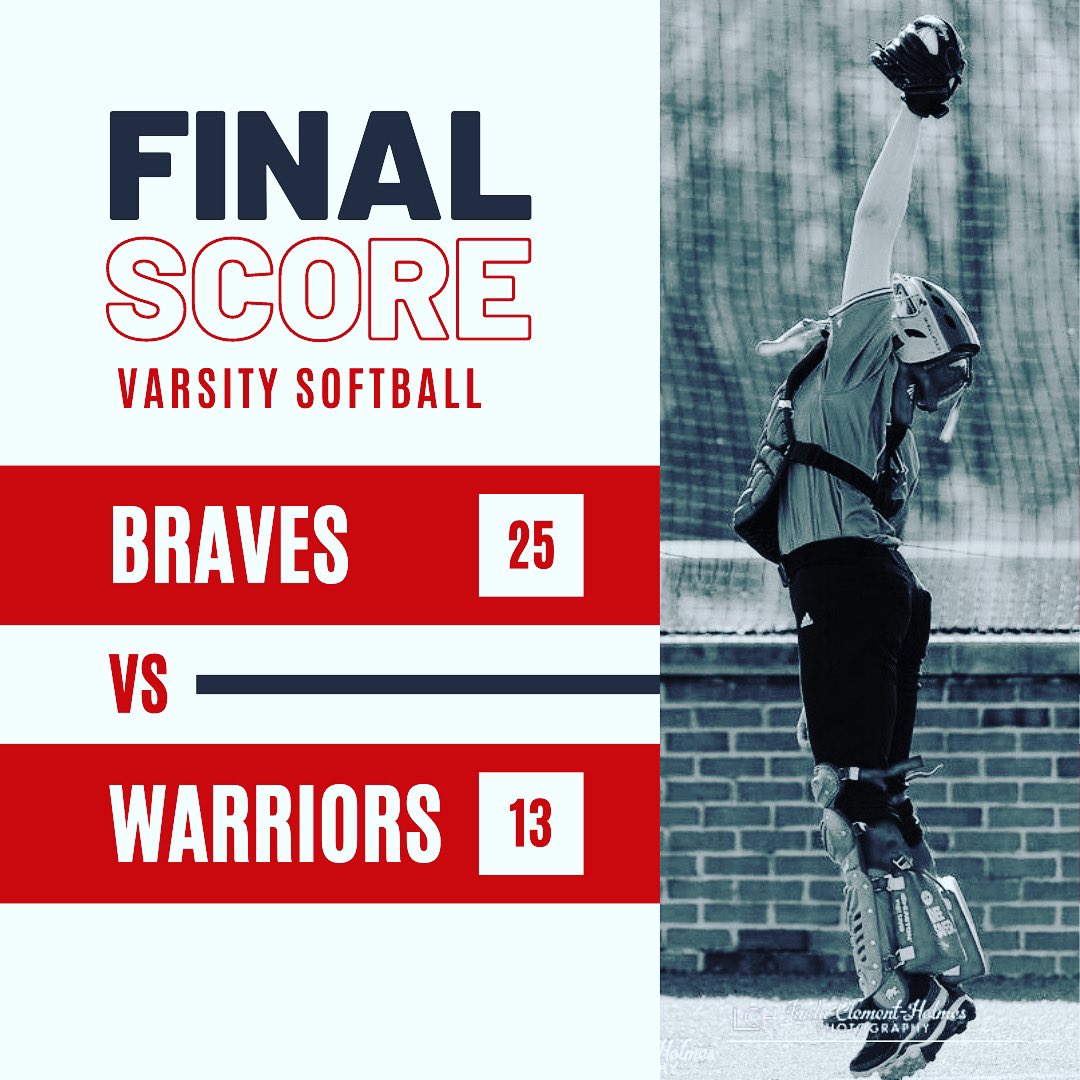 Braves win against CHL opponent Mariemont. Come out Monday to celebrate our opening night at the Home of the Braves Stadium at 5PM as we take on Mariemont again for round two.