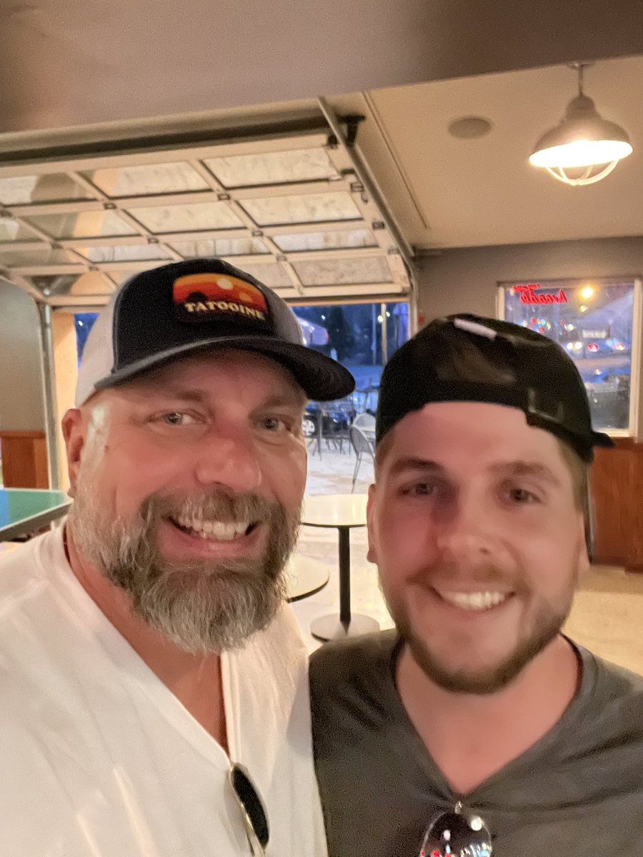 Two dudes reconnecting and thinking of all of you!!  Peace and Love!!