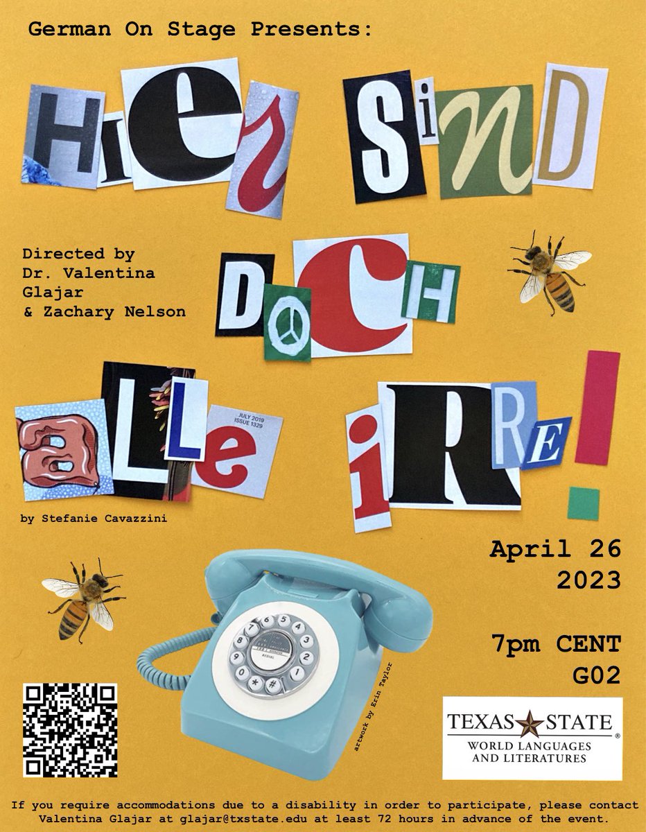 GermanTxSt's tweet photo. German on Stage will perform again on April 26 @7pm! You’re all invited! https://t.co/ODz96SrbO0