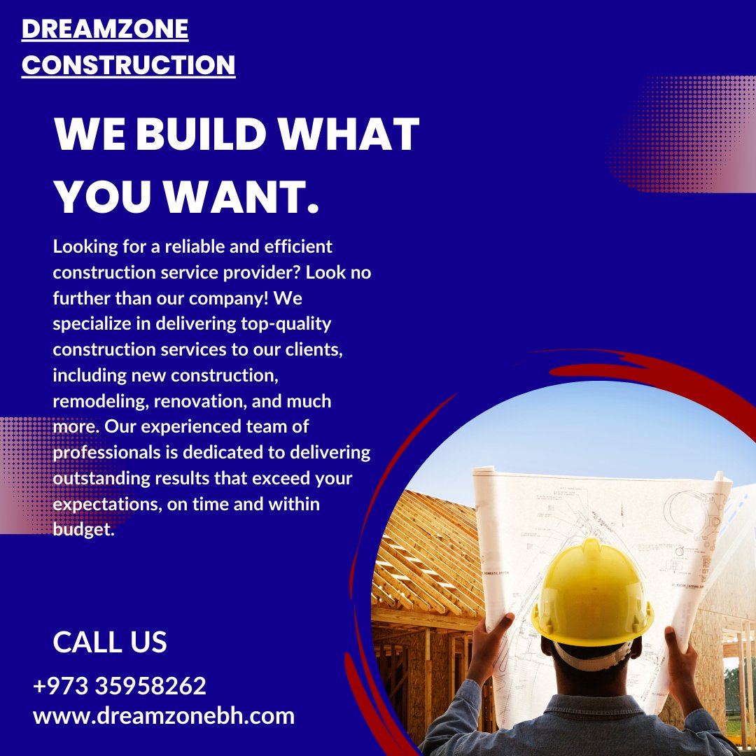 Dreamzone_bh's tweet photo. #BahrainConstruction #ExpertConstruction #ConstructionServices #HighQualityMaterials #AttentionToDetail #CustomDesign #DreamSpace #SeamlessProcess #StressFreeConstruction #HomeRenovations #OfficeRenovations #BahrainBuilders #ConstructionCompany #BuildingContractor #DesignToBuild https://t.co/Z3Z8DJBN9Y