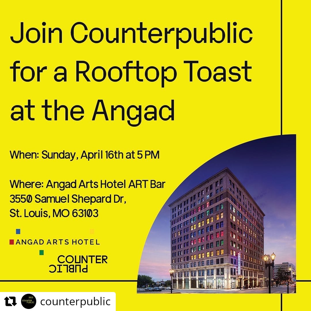 Eve_of_On's tweet image. All roads lead to #Counterpublic tonight! I&apos;m thrilled to be part of an impressive group of artists engaging various St. Louis communities through art in public spaces. Be a part of the weekend festivities. Details in images below and by visiting counterpublic.org.
#STLart