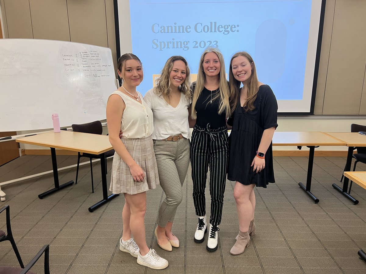 NCStateVetPAC's tweet photo. Canine College Internship Spring 2023 @NCStateVetMed on lab animal and animal behavior concluded yday.  Our bright interns presentations on their research experience were outstanding. @NCStateCALS @NCStateSciences https://t.co/ij9h4uzs1k
