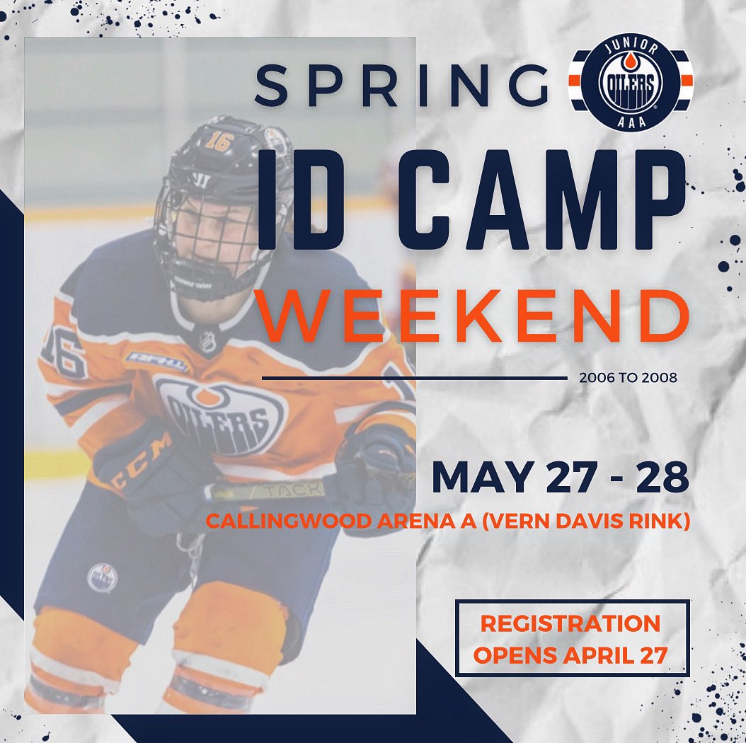 jroilerswhite's tweet photo. U18 AAA Junior Oilers White • Spring ID Camp Weekend • May 27-28

➡️ Camp details and registration will be available on April 27 at 7:00pm. 

#junioroilers | #hockeyedm | #letsgooilers | #AFHL | #NewColoursSamePride https://t.co/Zb5YPg0XYH