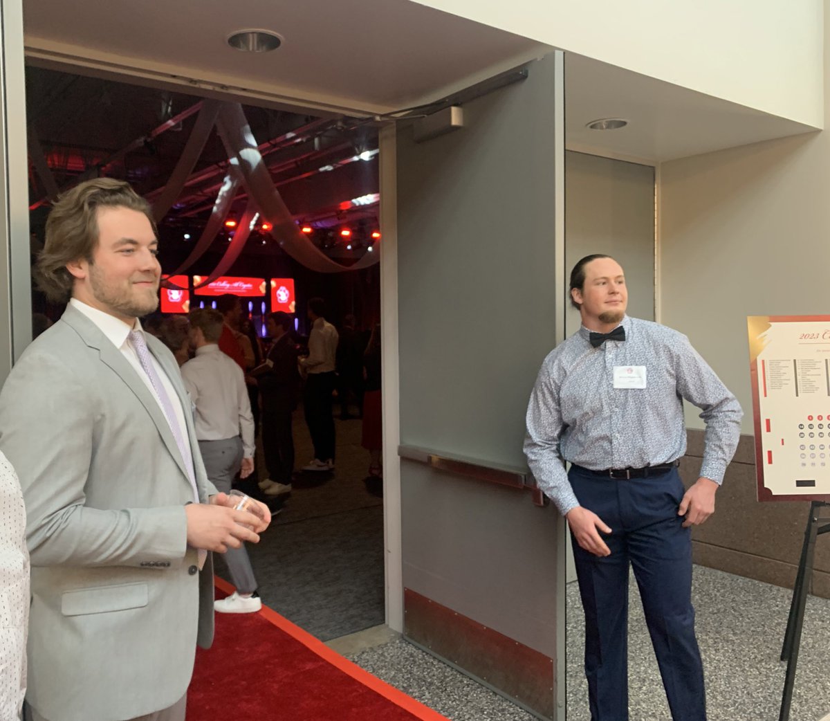 SDCoyotes's tweet photo. .@SDCoyotesFB spotted greeting people as they came in!
Tonight supports student athletes scholarships!
#CallingAllCoyotes x #GoYotes https://t.co/DTmBQKxIIV