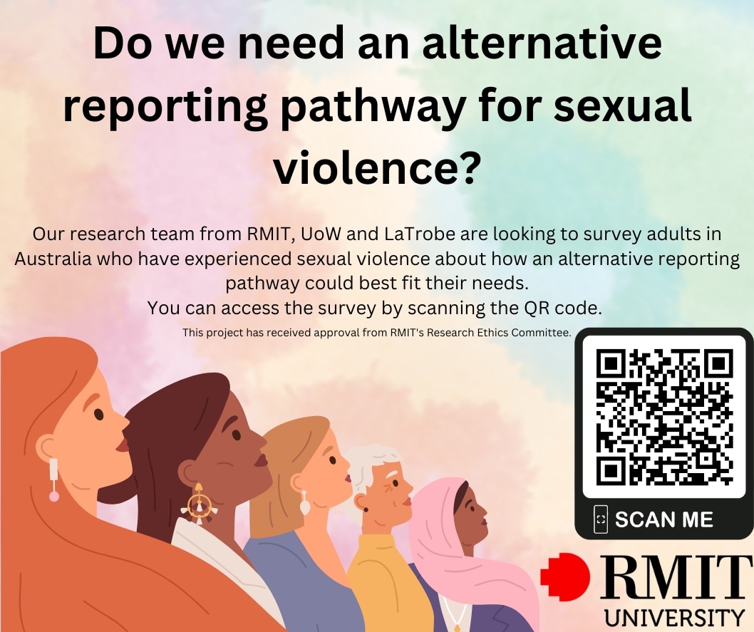 Are we happy with the way we report our experiences of sexual violence? Our research team is inviting responses to a survey on reporting sexual violence in Victoria, Australia and we need your help. rmit.au1.qualtrics.com/jfe/form/SV_4S…