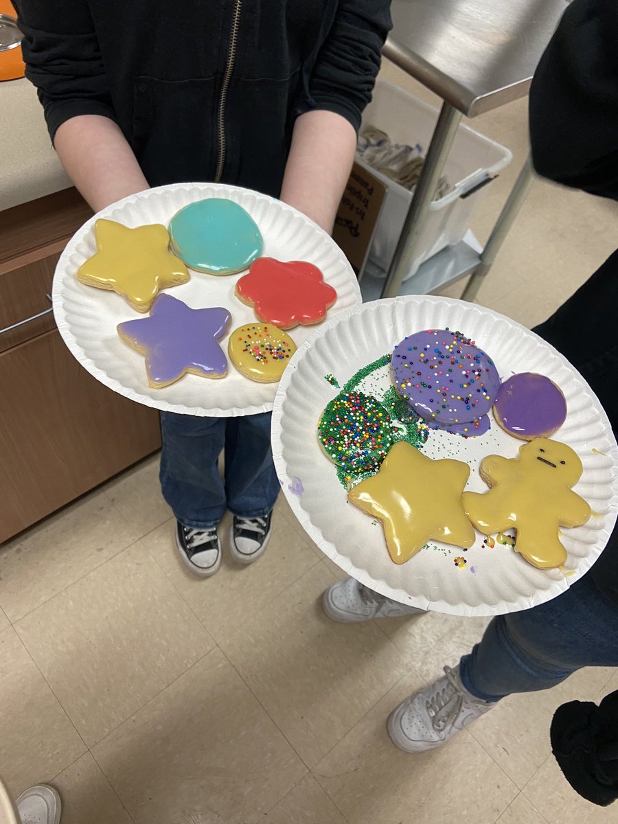 MsPustejovsky's tweet photo. And that’s it for sugar cookies! 8th graders not only got to eat a sweet treat but practiced fractions and kitchen conversions as well as recipe annotations! https://t.co/TOpLPsuL2V