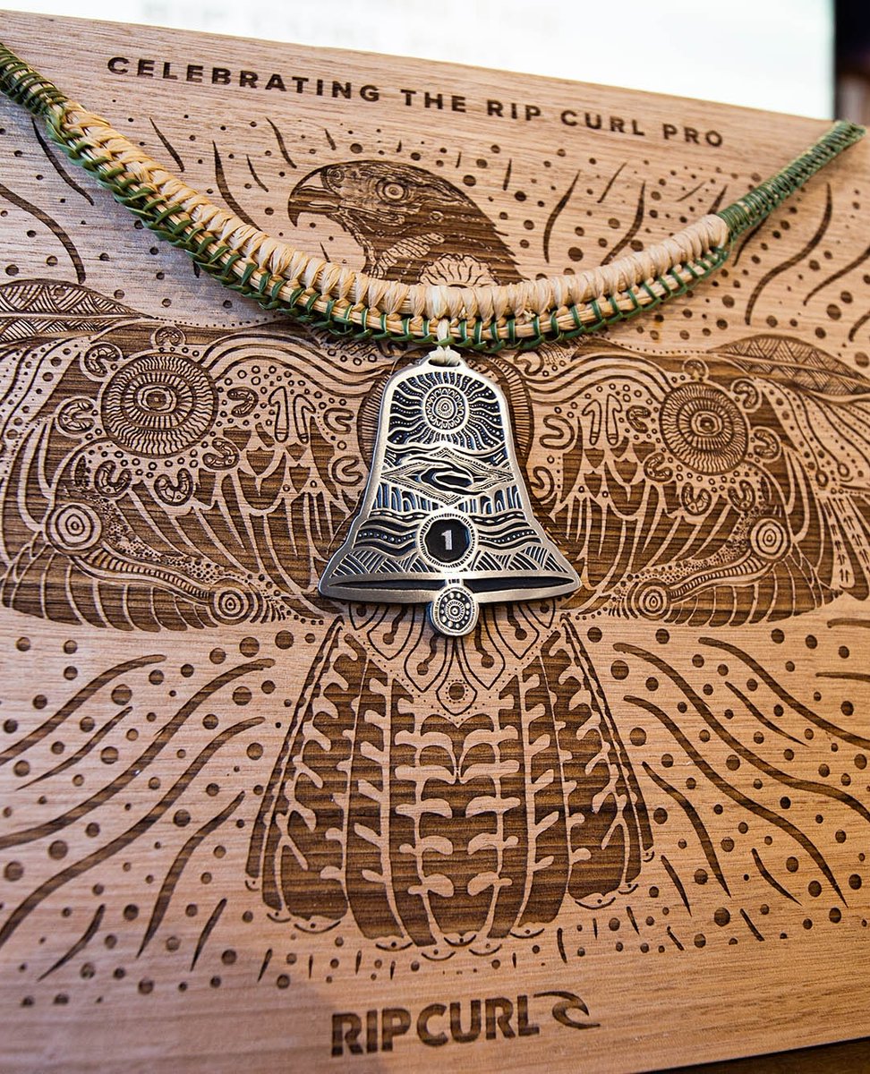 ripcurl's tweet photo. This year, each athlete (past & present) was presented with this amazing piece created by @gerradblacktattoo, in celebration of competing at the #RipCurlPro Bells Beach as a Rip Curl athlete. 🔔 https://t.co/9tVah9v4gx