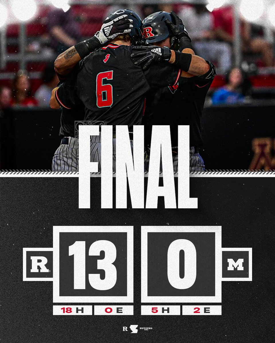 RutgersBaseball's tweet photo. Friday night STATEMENT. 

#TCD https://t.co/wvHNBsTyLl