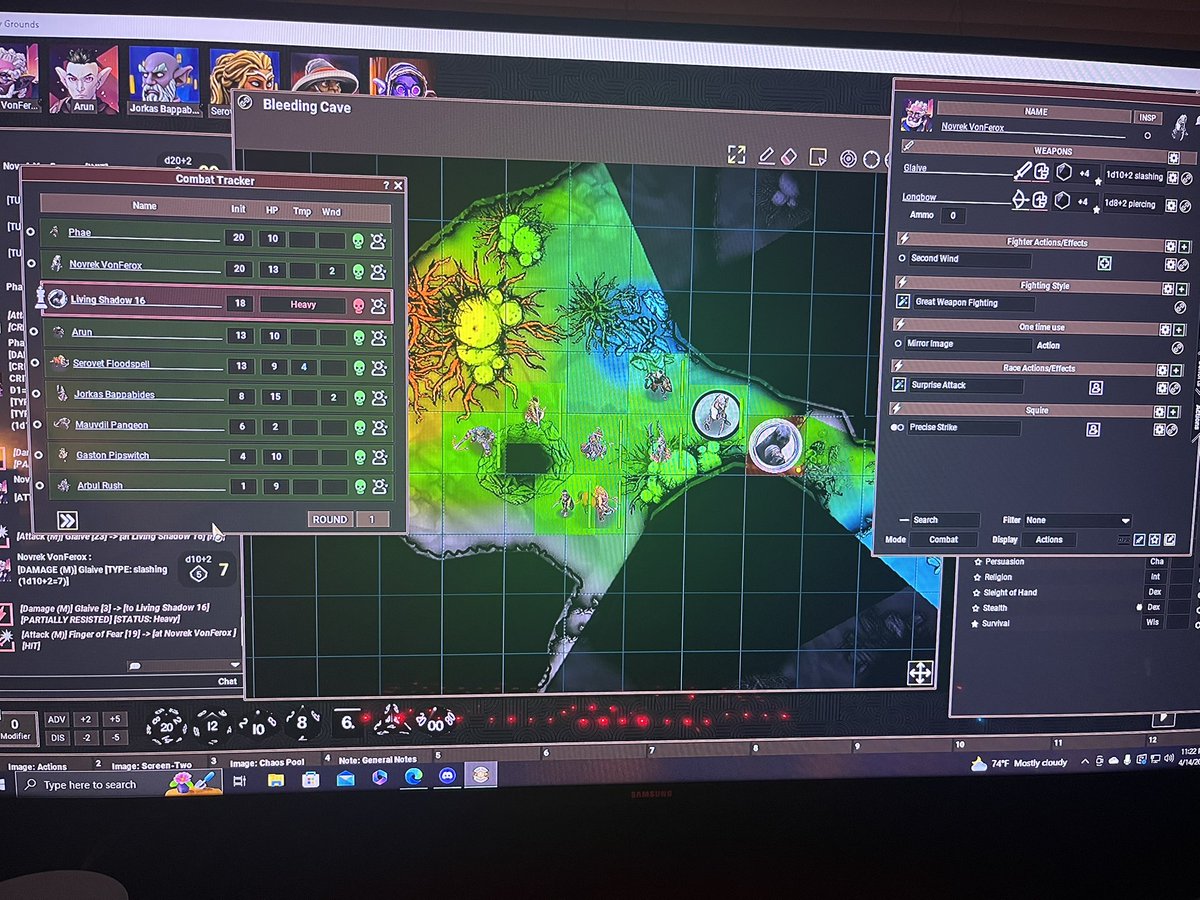 Dungeons and Dragons for the first time in a long time. Big thanks to <a href="/FantasyGrounds2/">Fantasy Grounds VTT</a> for giving a platform for friends 100s of miles away from each other to play!