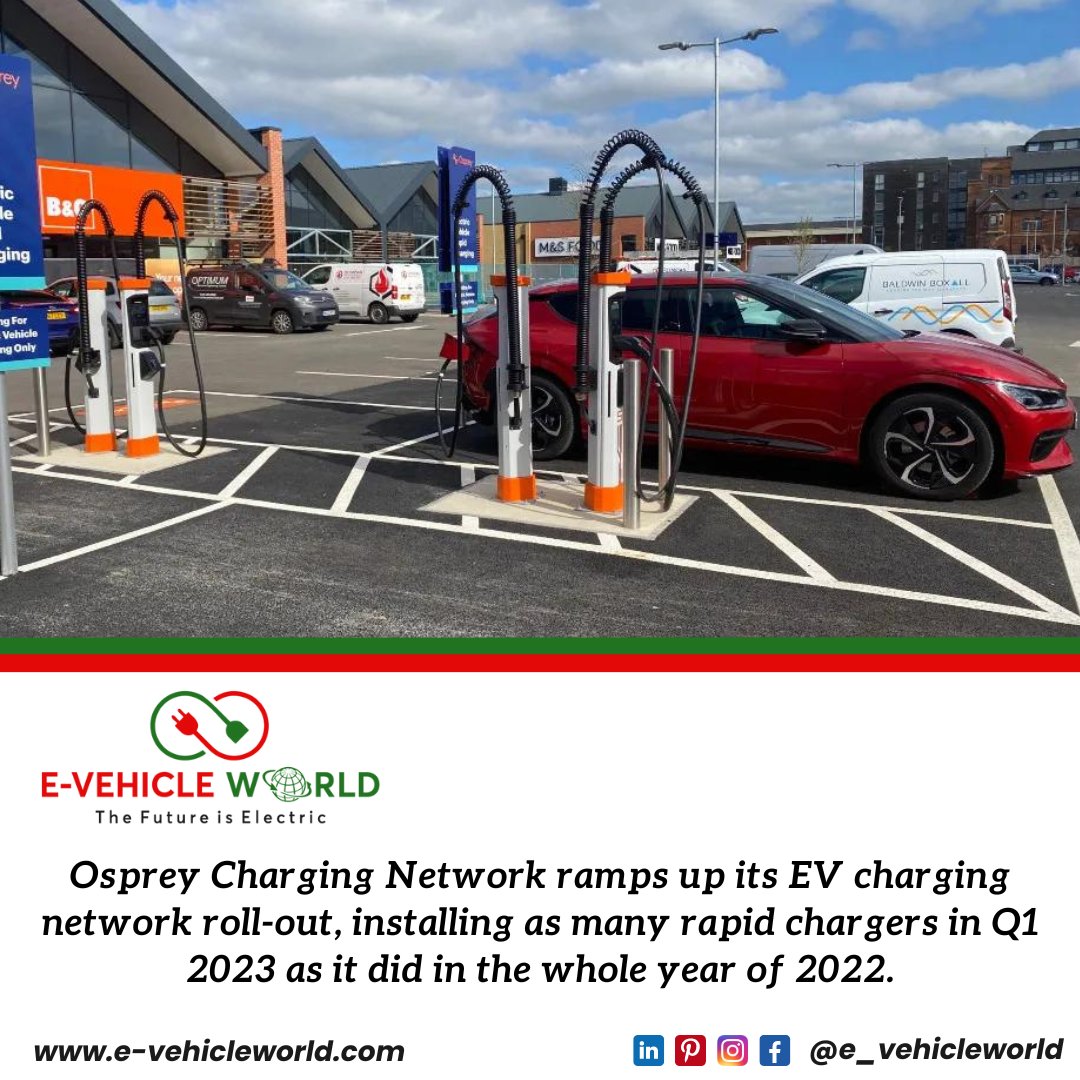 Osprey Charging Network ramps up its EV charging network roll-out, installing as many rapid chargers in Q1 2023 as it did in the whole year of 2022.
#evnews #evindustry #evcharging #evcharginginfrastructure #evchargingstations #evchargers #evchargerinstallation #evchargingnetwork
