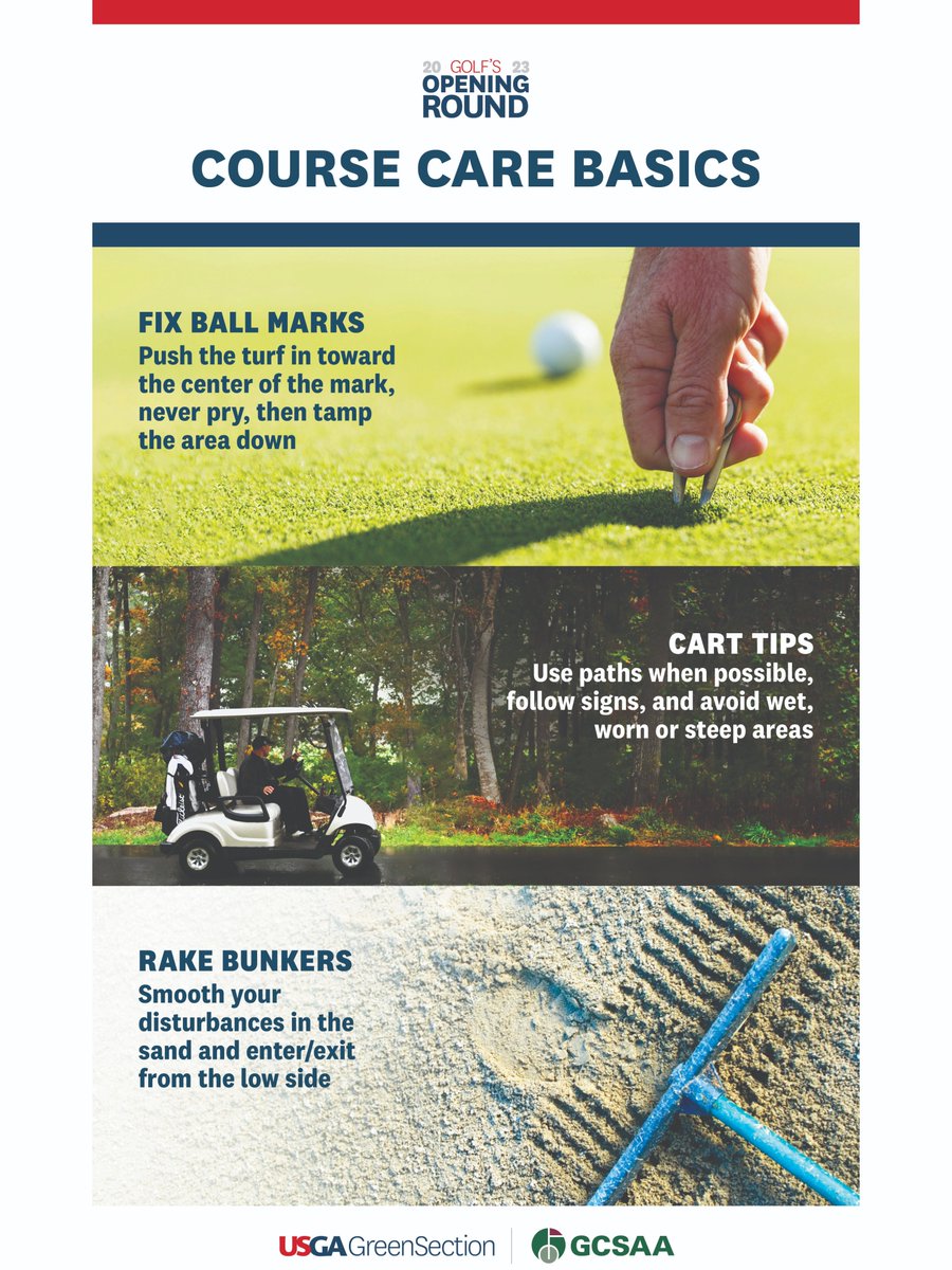 To celebrate #GolfsOpeningRound, we worked with our friends @GCSAA on some tips to help golfers keep courses in great shape all year long.