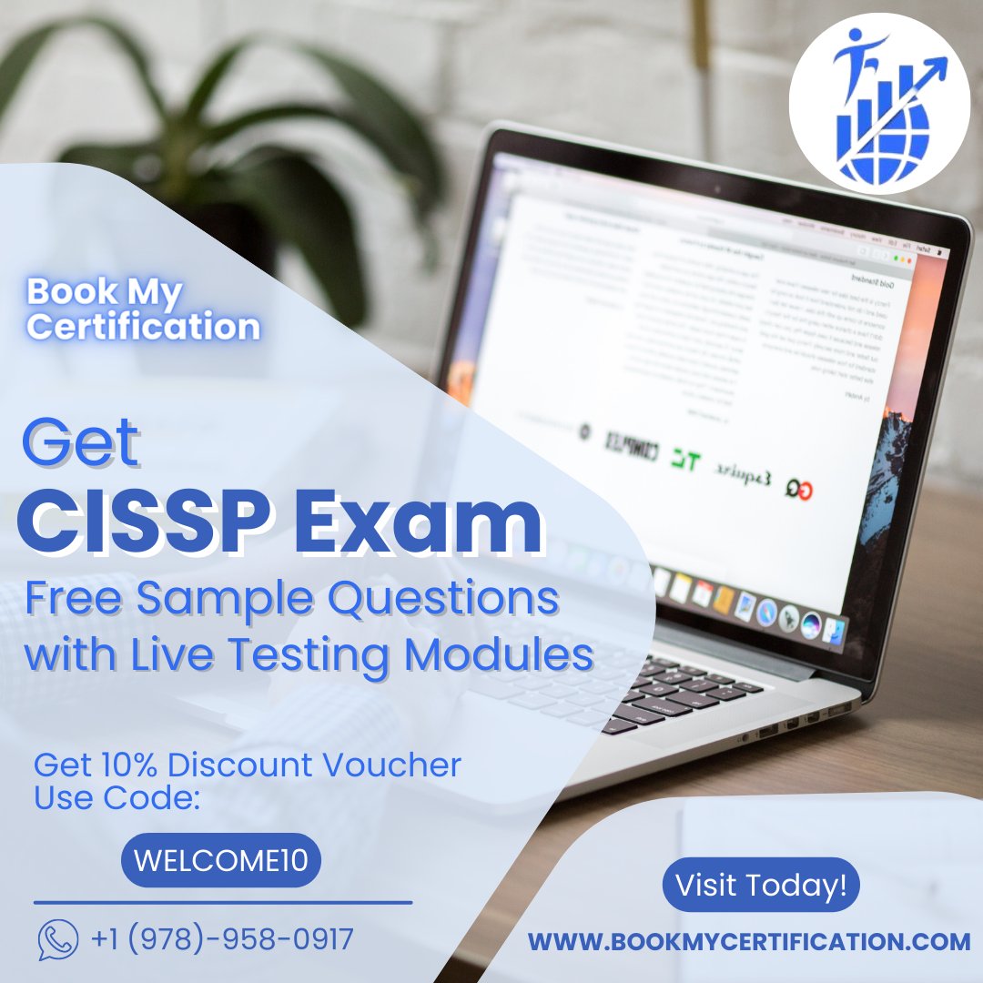 Want to #boost your #chances of #passing your #CISSP #certificationexam? Try BookMyCertification's #free #samplequestions and #livetestingmodules now! 📝💯
We provide #practicequestions for over 4000+ #Professional #Certification #Exams, Kindly visit bookmycertification.com