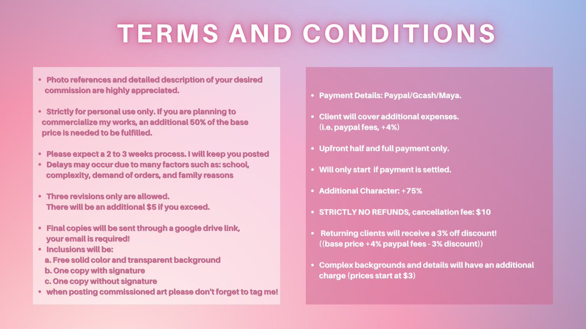 ・゜RTS APPRECIATED・． 
𐐪𐑂 ♡COMMISSIONS OPEN♡ 𐐪𐑂  

30% OFF!!
10 SLOTS OPEN! 
turn around time: 2-3 weeks
DM if interested!!

read T&amp;C!!

you can also support me on kofi: ko-fi.com/ozowa_my 
website: ozowa.carrd.co #ArtistOnTwitter #artph #commissionsopen