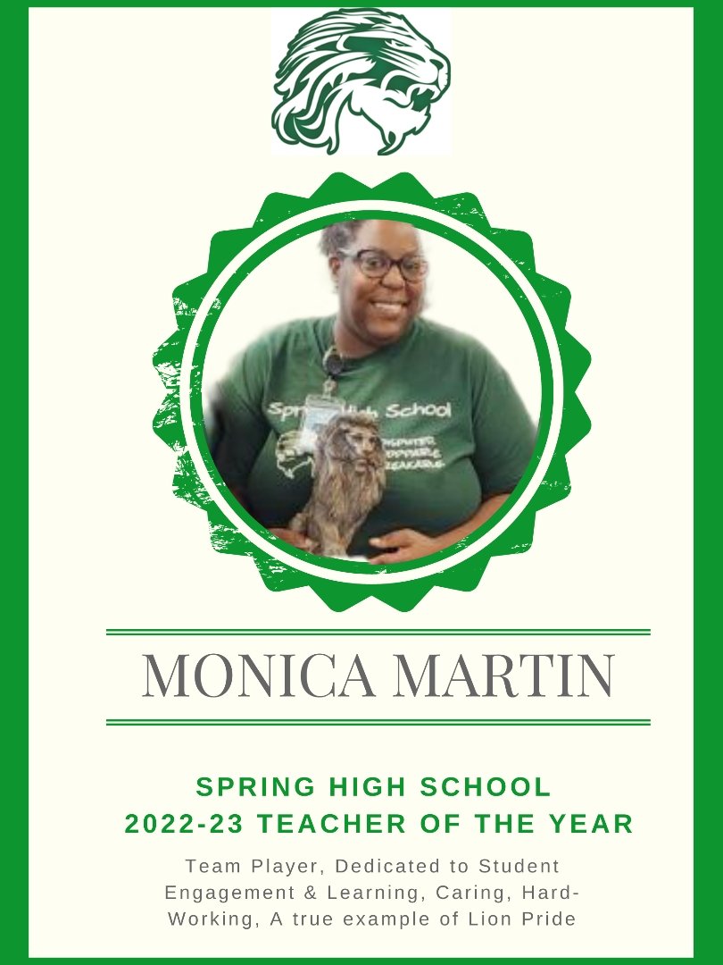 Carlos C. Larios (@carlosclarios1) on Twitter photo It's a great day at the <a href="/SPRINGHIGHLIONS/">Spring High School</a> #Den. The Teacher of the Year Ms. Martin and Rookie Teacher of the Year Mr. Larios are hanging out on this FriYAY!! getting ready to start the weekend. #fearourpride <a href="/SpringISD/">Spring ISD</a> <a href="/SpringISD_Super/">Dr. Lupita Hinojosa</a> <a href="/springhsseniors/">springhighseniors</a> <a href="/SpringISD_CTE/">SpringISD_CTE</a> #TOY&RTOY It's a great day at the <a href="/SPRINGHIGHLIONS/">Spring High School</a> #Den. The Teacher of the Year Ms. Martin and Rookie Teacher of the Year Mr. Larios are hanging out on this FriYAY!! getting ready to start the weekend. #fearourpride <a href="/SpringISD/">Spring ISD</a> <a href="/SpringISD_Super/">Dr. Lupita Hinojosa</a> <a href="/springhsseniors/">springhighseniors</a> <a href="/SpringISD_CTE/">SpringISD_CTE</a> #TOY&RTOY