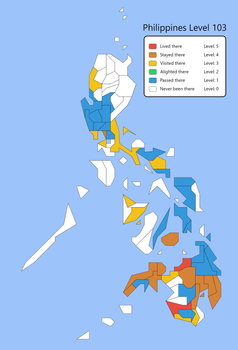 domzerous's tweet image. For 24 years, was able to reach level 103. Puhon, when I go back home, I will make sure to visit more of you, mahal kong Pinas 💙❤️💛 #Philippineslevel #travel #travelmap #laagan