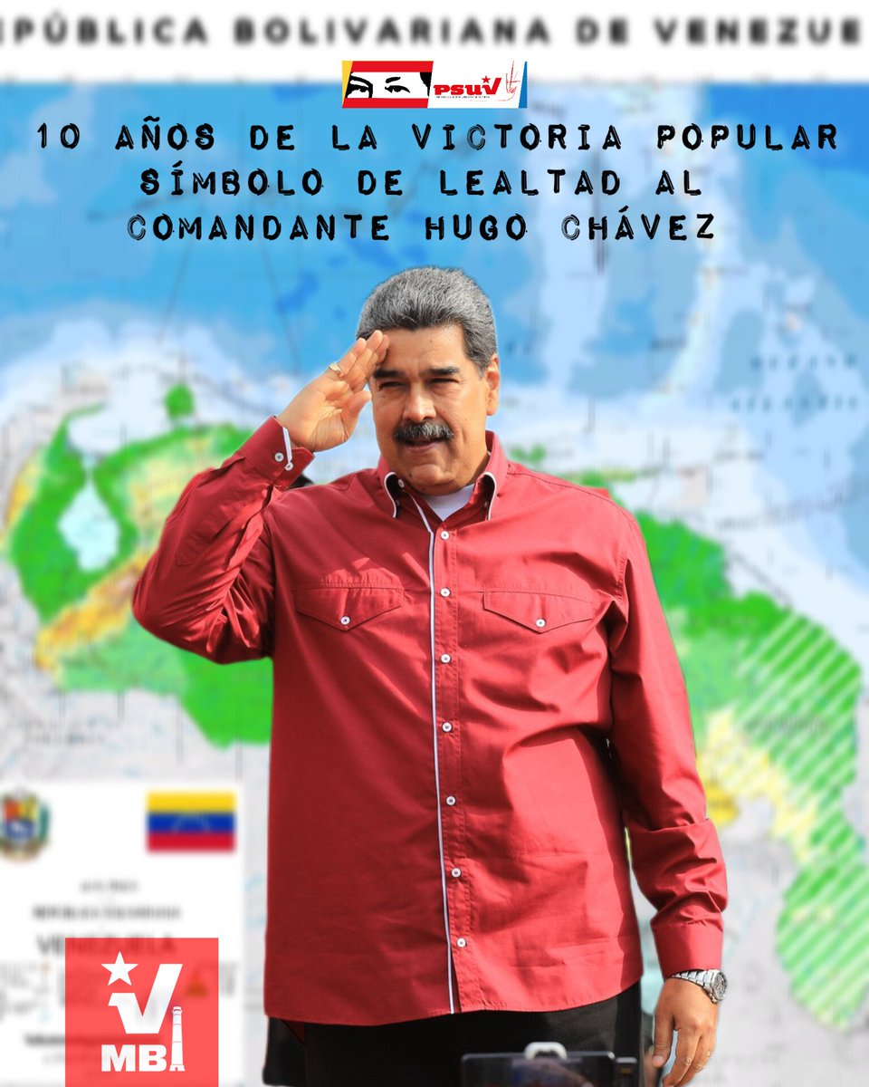 Hoy #14Abril2023 se cumplen 10 años de la Victoria Popular del presidente obrero <a href="/NicolasMaduro/">Nicolás Maduro</a> símbolo de lealtad al Comandante #HugoChávez

Estamos contigo patria muerte compañero camarada ✊🚩
¡VIVA NICOLÁS MADURO MOROS!
#MaduroLealtadYVictoria 
<a href="/PartidoPSUV/">PSUV</a> <a href="/PsuvAragua_ofic/">PartidoPSUVAragua</a>