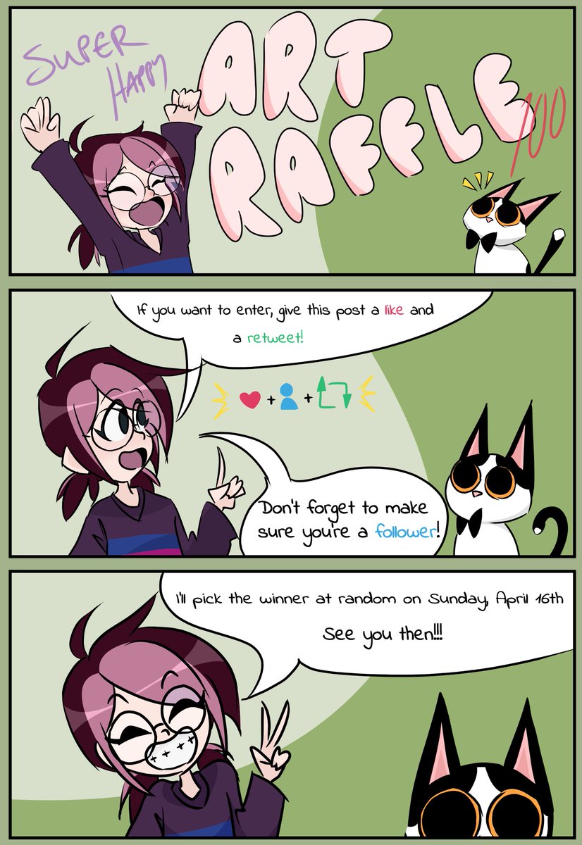 hennalang's tweet photo. ♥️♥️♥️BEHOLD! A Thrown together comic for my art raffle! Just follow, like and retweet! Thank you so much for the 100 follows! I'll pick a winner at random Sunday afternoon/evening and reach out via DM. #ThankYou #ArtRaffle #100Follows ♥️♥️♥️ https://t.co/TSUT6ezvIo