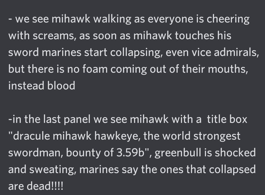 thechoppergang's tweet photo. OP 1081 SPOILERS
FULL SUMMARY
SOME FANDOM (SWORDIES)
WILL BE HAPPY

Leaks dropped early this week since the break got me impacient and i just started writing before oda did

#mihawk
#ONEPIECE1081
#ONEPIECE1081spoilers
#ONEPIECE https://t.co/ysKrAZiyKF