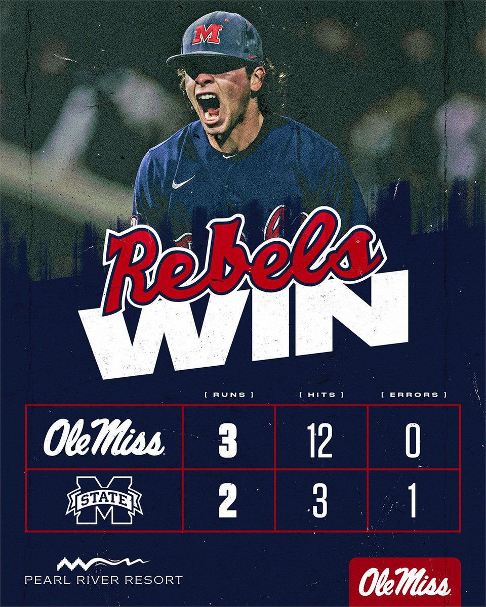 OleMissBSB's tweet image. Rebs Take Game 1 at The Dude