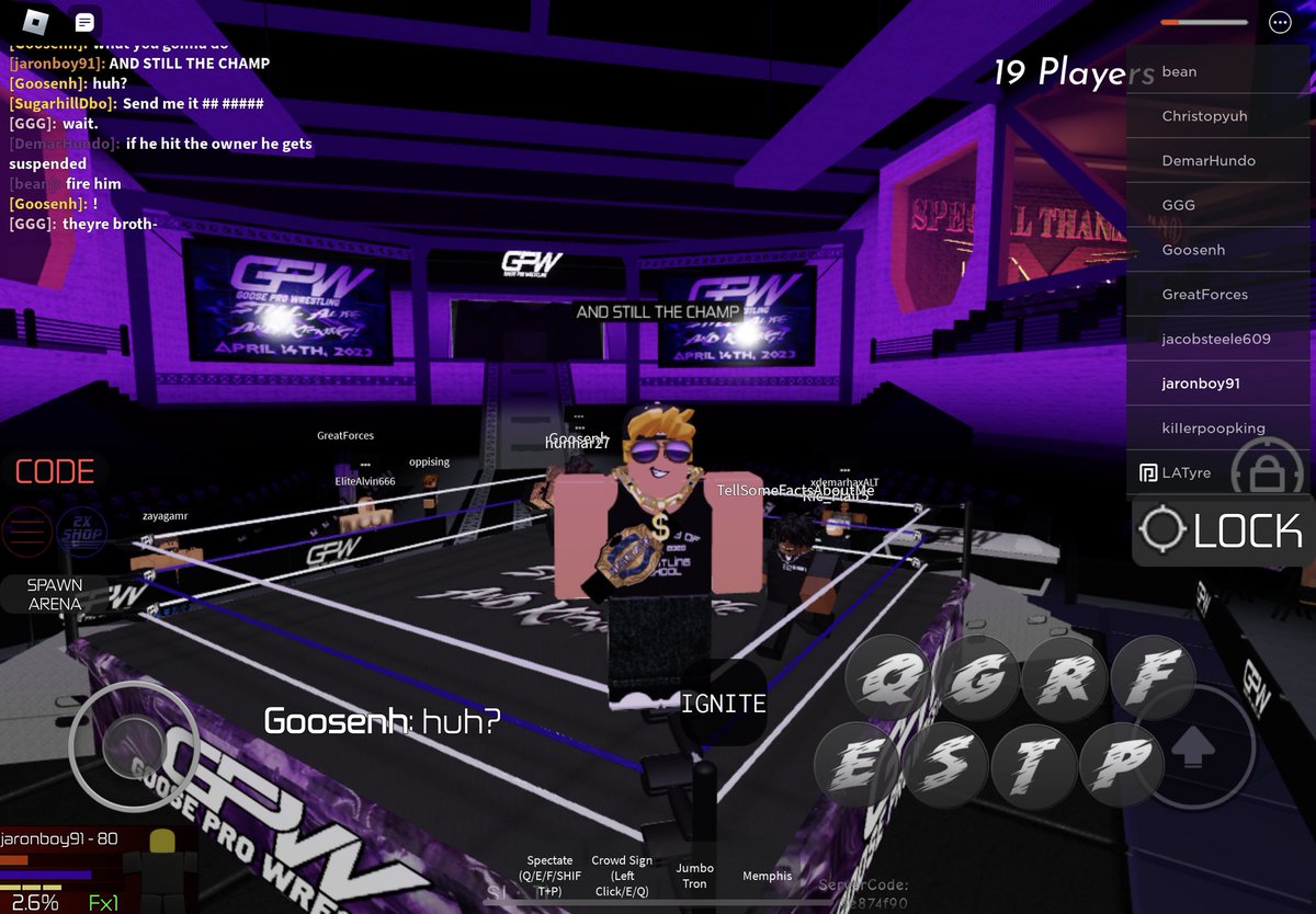 JpaxMr's tweet photo. IM BACK IN GPW AND I HAVE DEFENDED MY MEMPHIS TITLE AND I WM STILL THE CHAMP! LETS GOOOOO! @GPW2x https://t.co/O4ELimvwFa