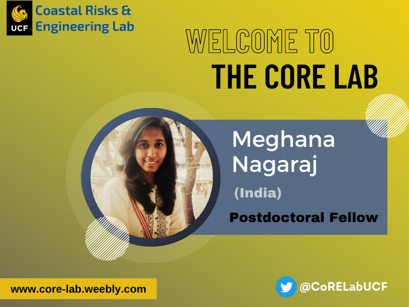 🎉 We are pleased to welcome Meghana Nagaraj from India as a new #postdoctoral fellow in our group!

She will be working on the data-driven reconstruction of storm surges using statistical and #ML methods to support a wide range of climate-resilience efforts.

@ucfcece @UCFCECS