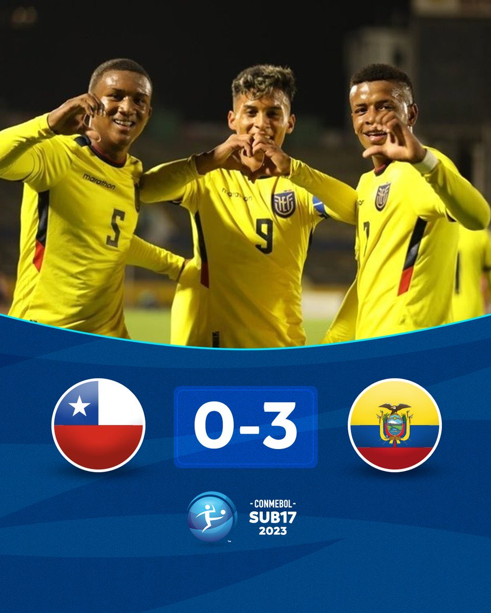 “Ecuador”

Porque venció 3-0 a #Chile por la segunda fecha del #HexagonalFinal del #SudamericanoSub17.