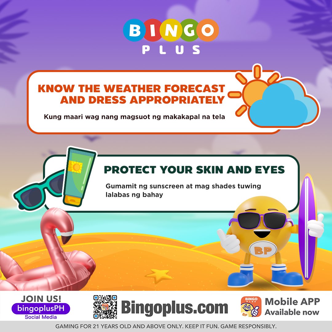 Bingoplusph's tweet photo. Safety tips ni BingBing para sa mga ka-BingoPlus 😎🔅

#Bingoplus #BingBingTips #summer #safetytips https://t.co/70OP2ajy12