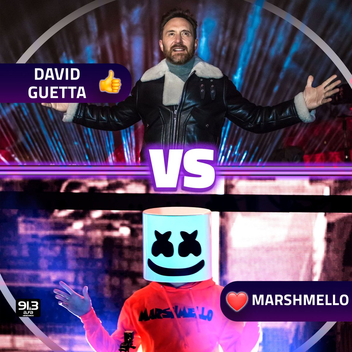 alfa913fm's tweet photo. Duelo DJ 2.0 ๐ฟ #DavidGuetta vs #Marshmello
#TeamGuetta #TeamMarshmello https://t.co/gG7aAXntgq