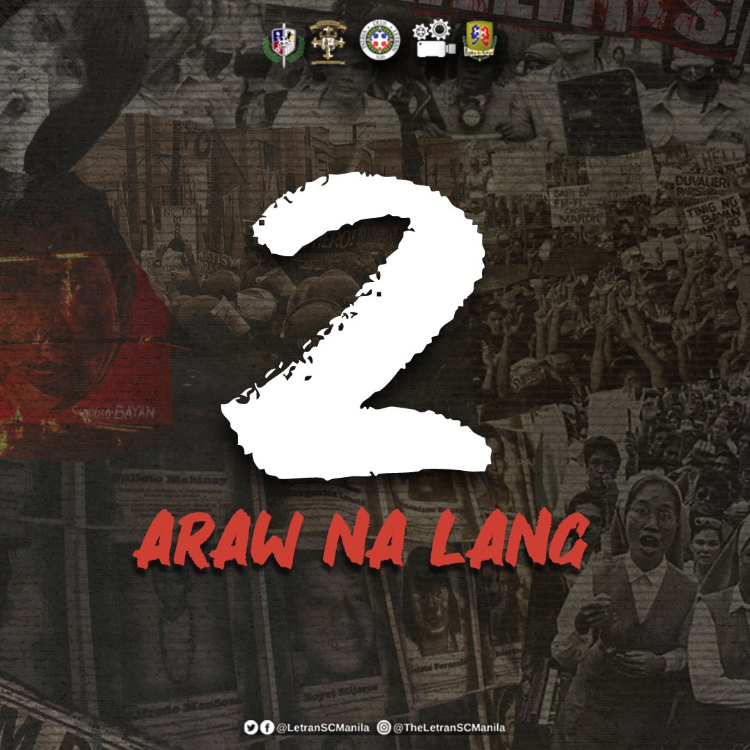LetranSCManila's tweet photo. Iba’t-ibang henerasyon, iisa ang kinahantungan.
APRIL 17, 2023.
#LSCKaisaBilangTanglaw
#LSCReinforceTheLight
#ArribaAghamPampulitika
#MediaWorks
#ArribaTeatrista
#DSATogether https://t.co/yXptejGPt3