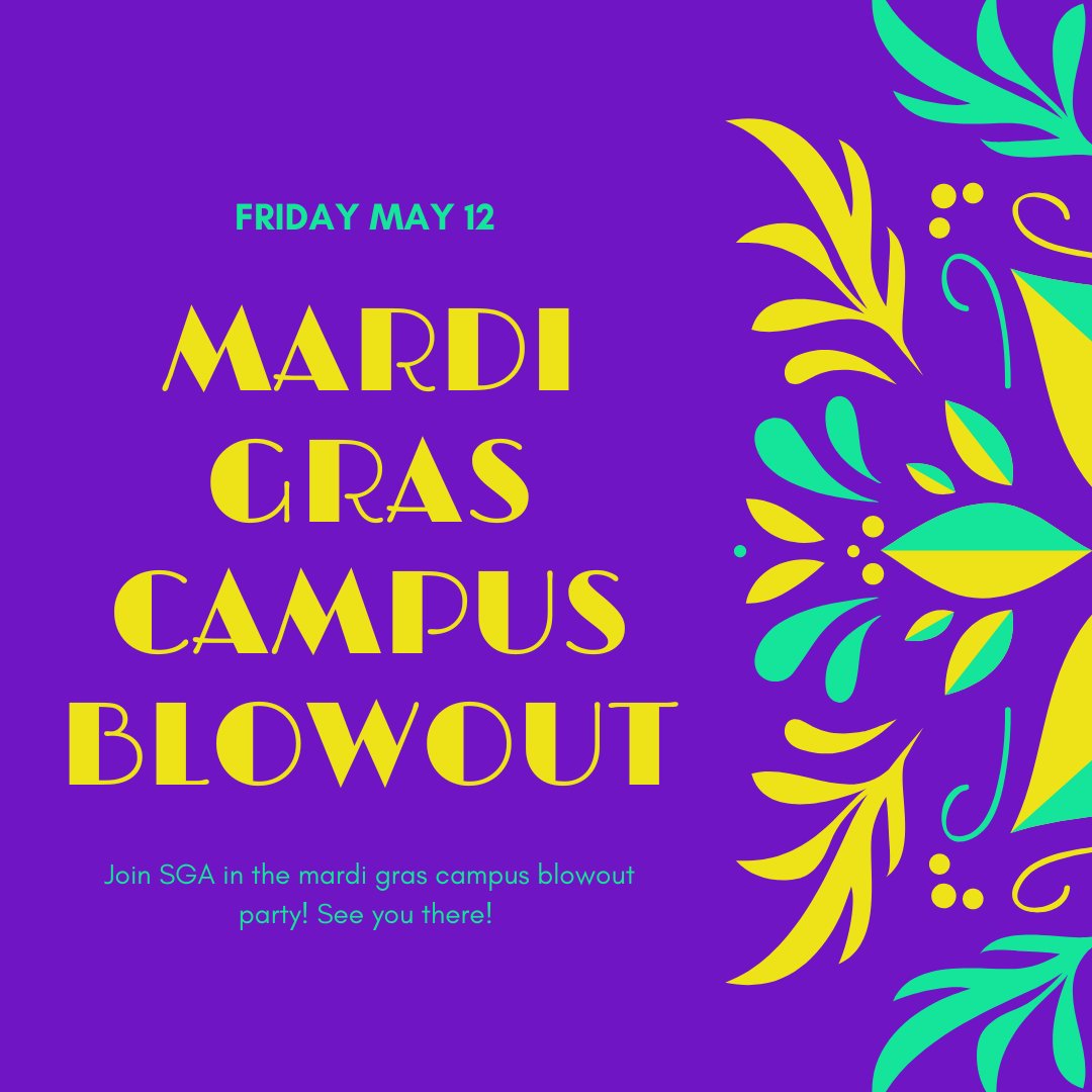 Hey guys! We're very excited to announce that the Campus Blowout theme is Mardi Gras! Can't Wait to see you there!