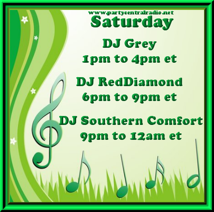 Saturday: Turn up the music of partycentralradio.net as we play your favorite music mix keeping you entertained all day long