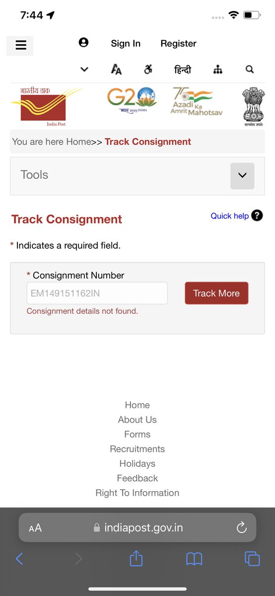 marthala7's tweet photo. @IndiaPostOffice Worst Speedpost tracking service provided by you. I have been trying to track a Speedpost, it says consignment details not found. Then what’s the use of booking a tracked service like Speedpost. It’s so pathetic. https://t.co/3zMqcM3J0p