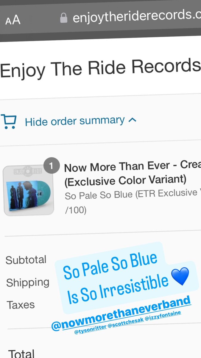 evhawson's tweet photo. Got my vinyl! 💙 @NowMoreThnEver https://t.co/Q8L0Fv21ii