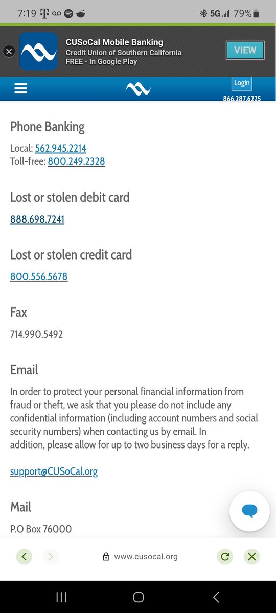 TriSarahTops86's tweet photo. @CUSoCal the number you have listed for lost or stolen debt cards is invalid. Super frustrating! https://t.co/yBfGuhBgB7