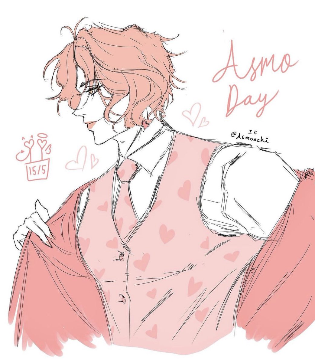 asmoochi's tweet photo. i did this for his bday last yr🫶 quite different from my current art style but i think its still pretty cute!!

#obeymeasmo https://t.co/BLyfM0SsJX