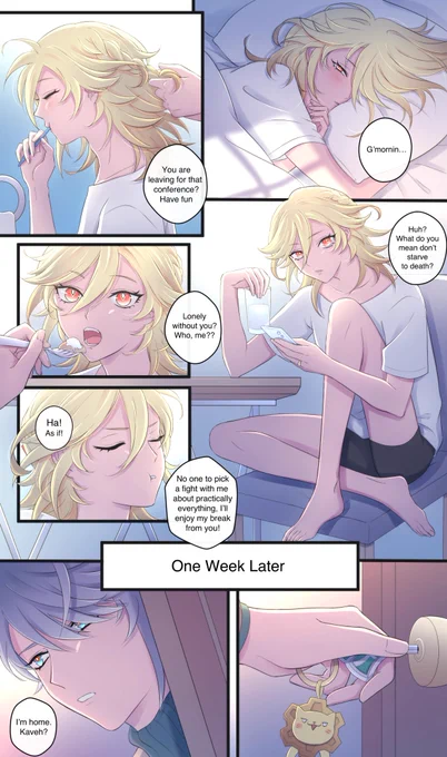 🌱🪶 #haikaveh #アルカヴェ 
their home
modern AU. hthm spoiling kvh for 5 pages. that's the plot 

⚠️🔞NSFW  
https://t.co/UqqsfggLPD
p1-5 in English, please read right to left 
p6-10 日本語の翻訳です 